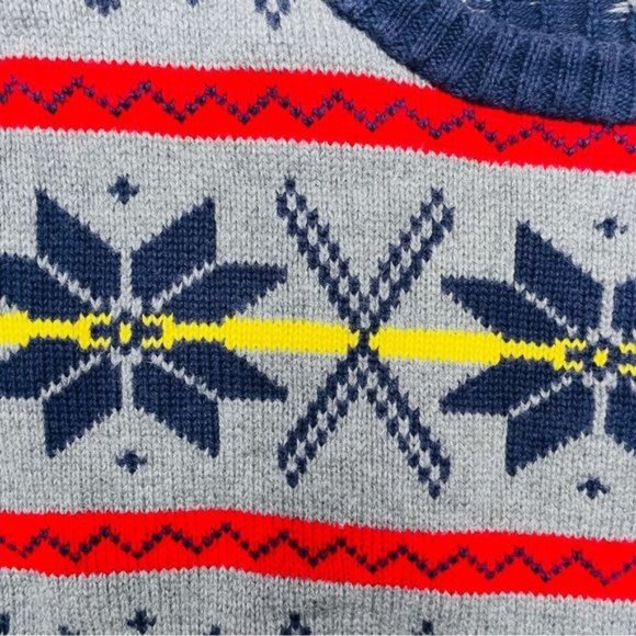 Hanna Andersson Christmas sweater with snowflakes and elbow patches size 10 - Picture 2 of 5